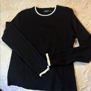 Zesica Black and White Long Sleeve Top